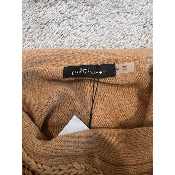 Cable Chunky Knit Rust Brown Set Tube Top Midi Pencil Skirt Women's Medium NWT - Picture 6 of 6